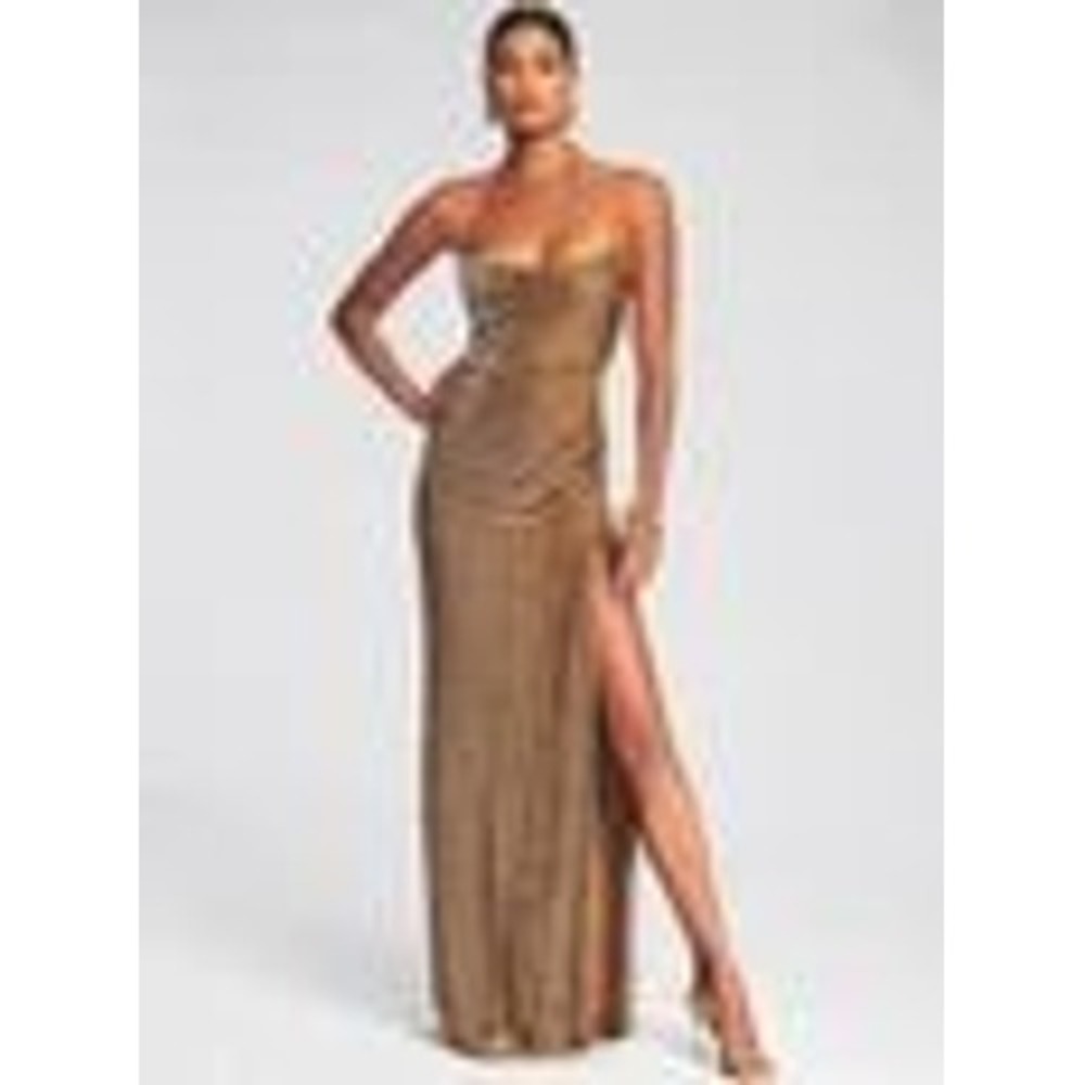 Retrofête Sequin Maxi Dress Bronze Tan Size Extra Large New With Tags